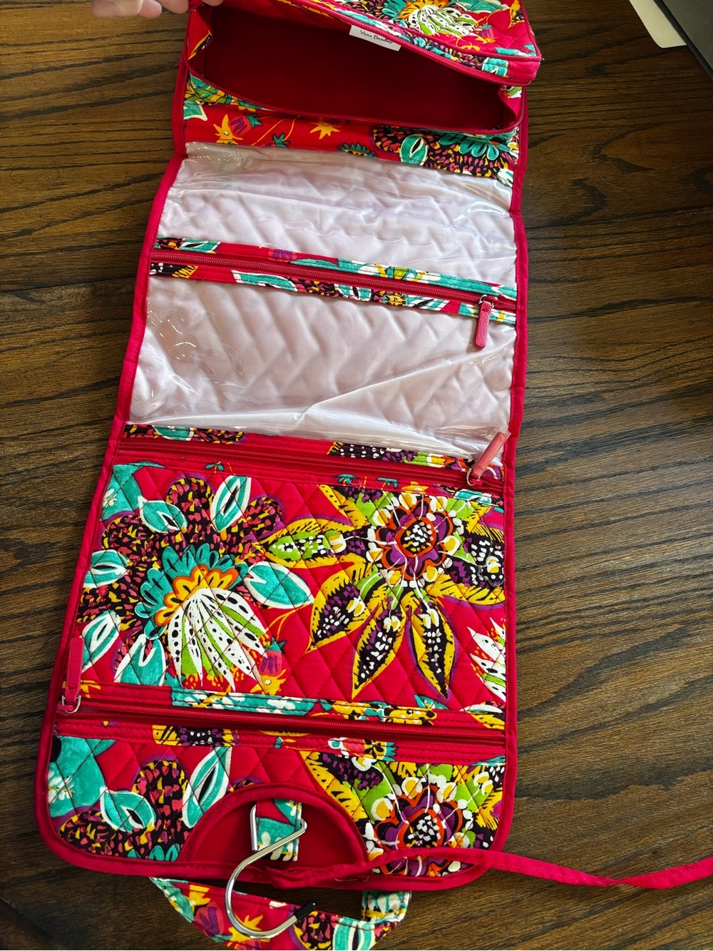Vera Bradley Bright Pink Quilted Floral Make-up Bag - Picture 2 of 3